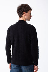 Men's Quarter Zip Classic Cable Knit Designs Textured Patterns Practical Mock Neck Collar Smart-Casual Wear Pullover