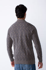 Men's Half Zip Round Neckline Knit Slim Fit Casual Pullover