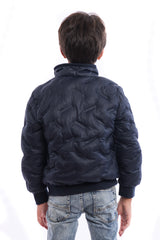 Boy's Full Zipper Casual Padded Waterproof Jacket With Side Pocket