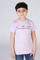 Boys Printed Round Neck Regular Fit T-shirt With Short Sleeves