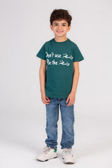 Boy's Front Printed Regular Fit Cotton Over Size T-shirt Crafted For Comfort & Style