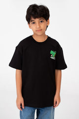 قميص اوفر سايز مطبوع من الأمام للأولاد
