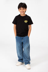 Boy's Crew Neck Text Print T-Shirt