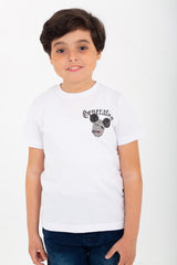Boy's Crew Neck Short Sleeve Front&Back Printed T-Shirt