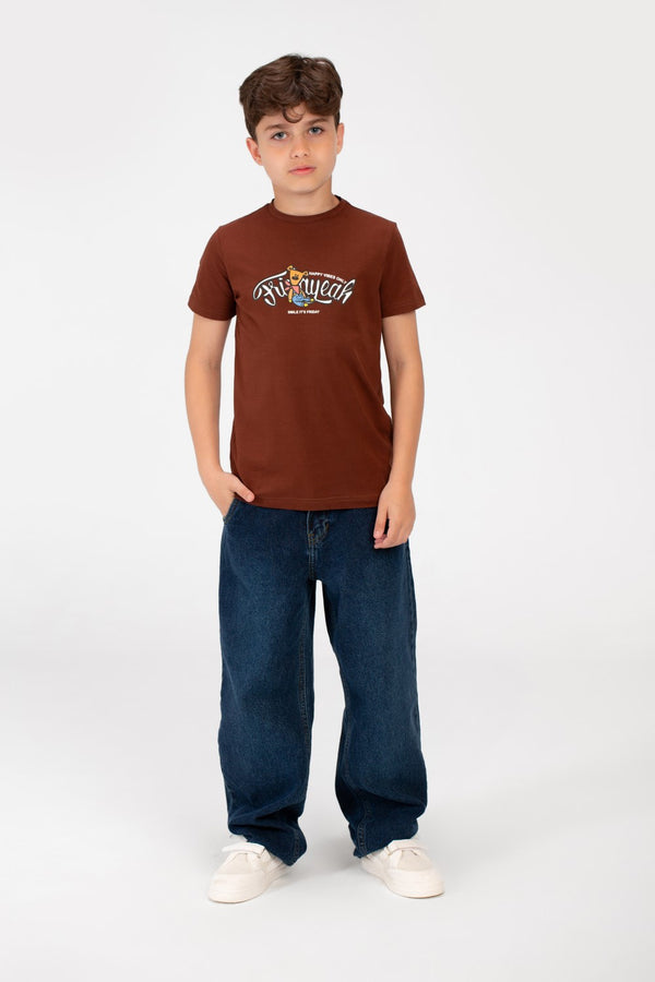 Boy's Graphic Print Half Sleeve T-Shirt