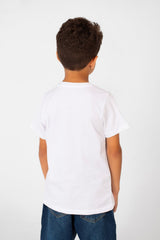 Boy's Front Print Short Sleeve T-shirt With Crew Neck