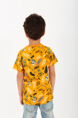 قميص قطني كاجوال مطبوع للأولاد