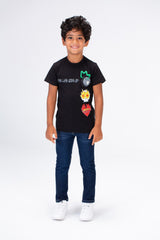 Boys Round Neck Printed T-shirt With Single Lycra Material