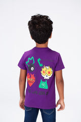 Boys Round Neck Printed T-shirt With Single Lycra Material