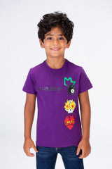 Boys Round Neck Printed T-shirt With Single Lycra Material