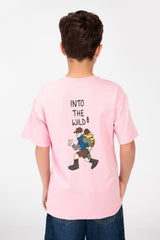 Boy's Oversized Printed Crew Neck T-Shirt