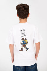 Boy's Oversized Printed Crew Neck T-Shirt