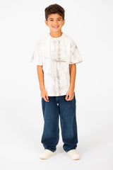 Boy's Oversized Printed Round Neck Short Sleeve T-shirt