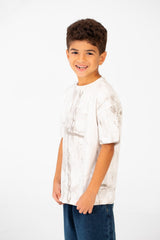 Boy's Oversized Printed Round Neck Short Sleeve T-shirt