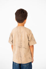 Boy's Oversized Printed Round Neck Short Sleeve T-shirt