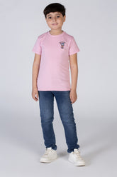 Boys Half Sleeved T-shirt With A Round Neck And A Duck Print On The Front And Back