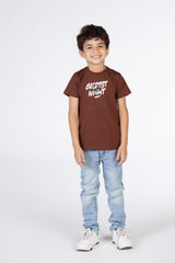 Boys Half Sleeved T-shirt With A Round Neck And A In The Darkest Sea Print On The Front And Back