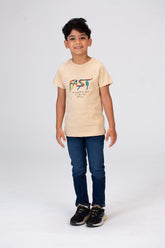 Boys T-shirt With Short Sleeves And A Fast Print On The Front And Back