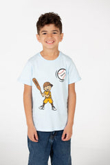 Boy's Crew Neck Text Tomato Print T-Shirt