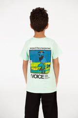 Boy’s Graphic Print Crew Neck Half Sleeve T-Shirt