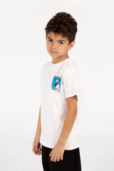 Boy’s Graphic Print Crew Neck Half Sleeve T-Shirt