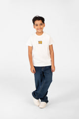 Boy's Front And Back No Print T-shirt With Short Sleeves And A Round Neck