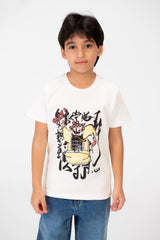 Boy's Front Print Short Sleeve T-shirt