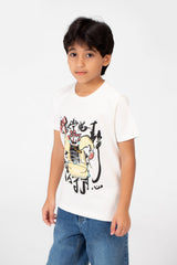 Boy's Front Print Short Sleeve T-shirt