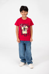 Boy's Front Print Short Sleeve T-shirt