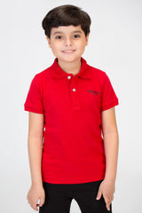 Boys Polo T-shirt With Short Sleeves And A Distinctive Back Print