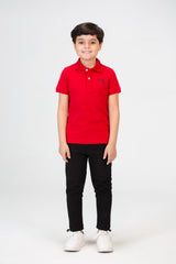 Boys Polo T-shirt With Short Sleeves And A Distinctive Back Print