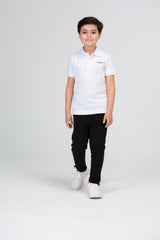 Boys Polo T-shirt With Short Sleeves And A Distinctive Back Print