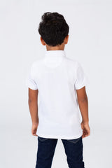 Boys Polo Half Sleeves T-shirt Printed On The Front Made Of Comfortable Pika Material
