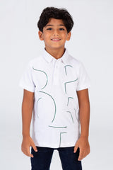 Boys Polo Half Sleeves T-shirt Printed On The Front Made Of Comfortable Pika Material