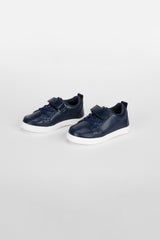 Boy's Flat Sole Faux Leather Sneaker Shoes With Unique Style