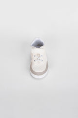 Boy's Flat Sole Faux Leather Chamois Multi Color Sneaker Shoes