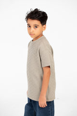 Boy's Short Sleeved T-shirt With Basic Details And A Modern High Quality Design