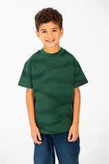 Boy's Tie Dye Half Sleeve Crew Neck Regular Fit T-Shirt