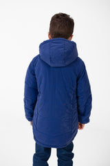 Boy's Basic Waterproof Jacket With Fur Hood