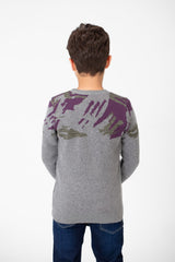 Boy's Round Neck Long Sleeves Jakar Pullover