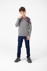Boy's Round Neck Long Sleeves Jakar Pullover