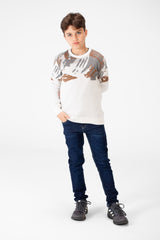 Boy's Round Neck Long Sleeves Jakar Pullover