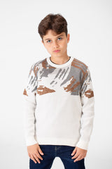 Boy's Round Neck Long Sleeves Jakar Pullover
