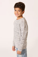 Boy's Tomato Slim Fit Jakar Cotton Crew Neck Pullover