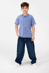 Boy's Basic Half Sleeve Washed T-Shirt
