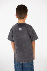 قميص قصير الأكمام مغسول للصبيان