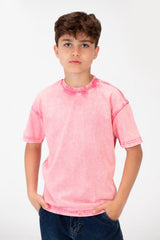 Boy's Basic Crew Neck Washed T-Shirt