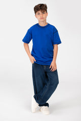 قميص نصف كم واسع أساسي للأولاد