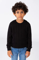 Boy's Pullover With A Round Neck And Long Sleeves In Breathable Material