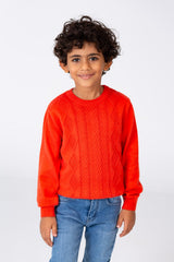 Boy's Pullover With A Round Neck And Long Sleeves In Breathable Material